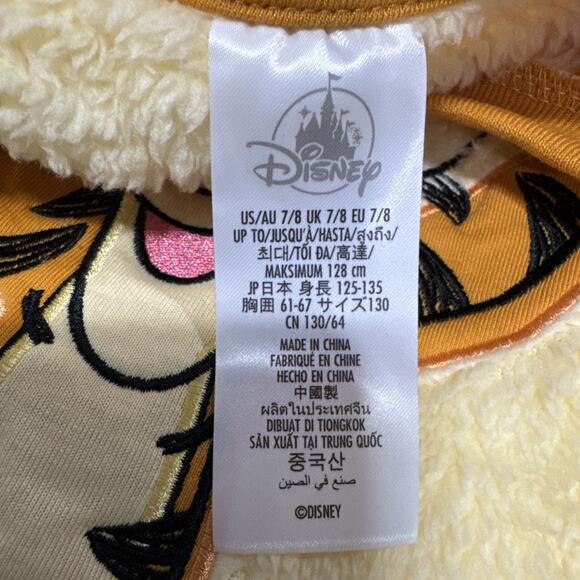 Disney Tigger Fleece Pajama Top Winnie the Pooh Kids 7/8 Snug Fit Orange - Picture 3 of 9